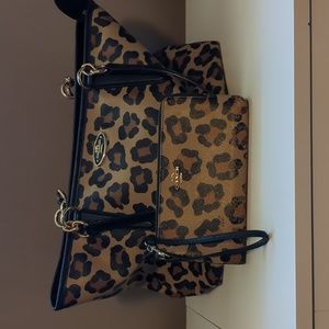 Coach Leather Bag with Matching Leather Wallet